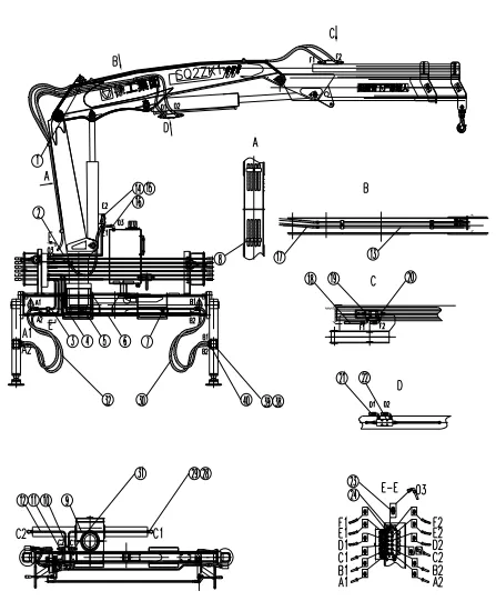 SQ2ZK1 Crane 351400259 Hydraulic System Layout