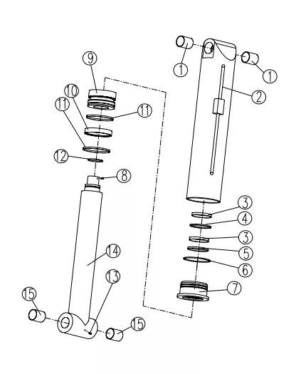 SQ2ZK1 Crane 351400289 Derricking cylinder I