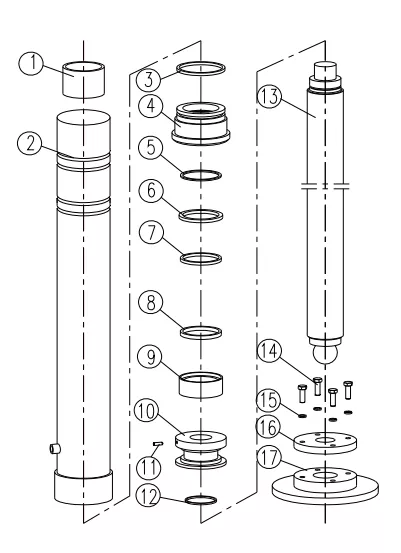 SQ2ZK1 Crane 351400325 Leg cylinder