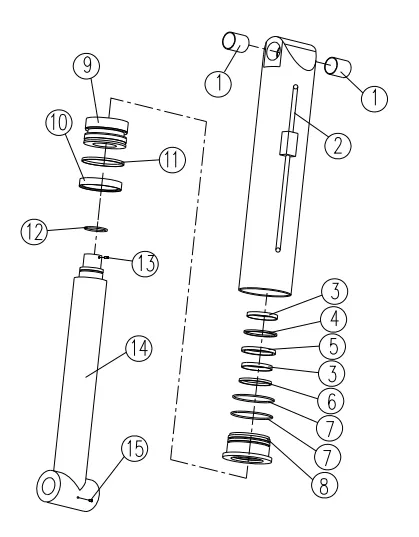 SQ2ZK1 Crane 351400343 Derricking Cylinder Ii