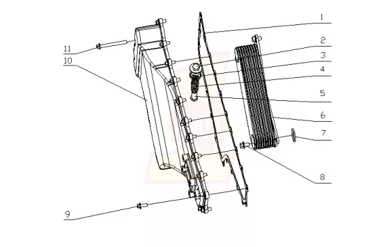 M6600 1013000 09 Oil cooler cover assembly