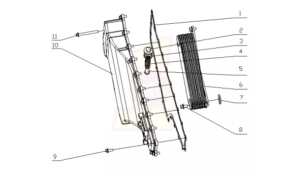 M6600 1013000 10 Oil Cooler Cover Assembly 1