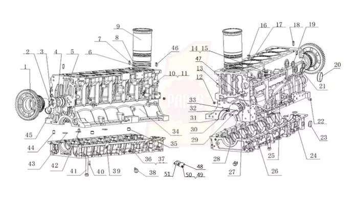 MB2L1 1002000 01 Cylinder Block Assembly