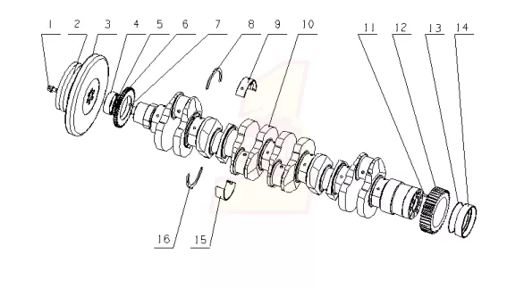 MK730 1005000 05 Crankshaft Damper Assembly