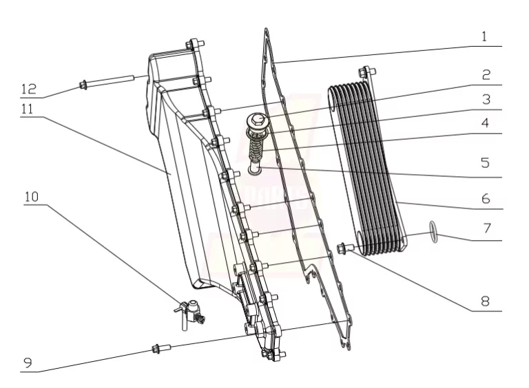 YC6M290 33 Oil Cooler Assembly